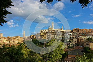 Siena city and duomo from san domenico