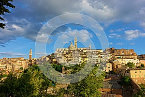 Siena city and duomo from san domenico