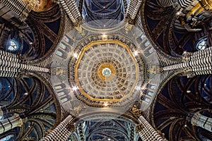 Siena dome cathedral interior ceiling view