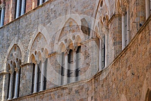 Siena - the facade of the Palazzo Chigi-Saracini.