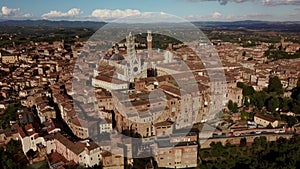 Siena historic centre by drone