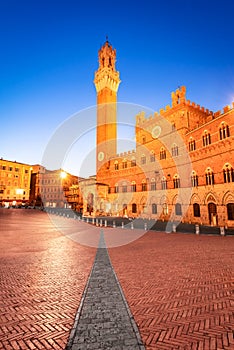 Siena, Italy - Campo Square and the Mangia Tower