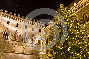 Palazzo Salimbeni at Christmas time in Siena, Italy