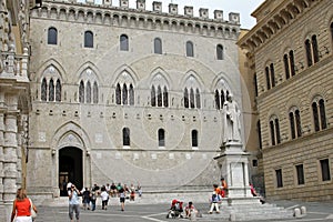 Palazzo Salimbeni, Banca Monte dei Paschi di Siena, the oldest bank in the world - italy, Siena.