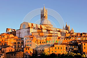 Siena, Italy at sunset