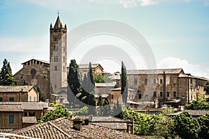 Siena skyline with the campanile of Basilica of San Clemente in Santa Maria dei Servi photo