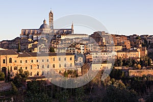 Siena at sunset, Tuscany, Italy