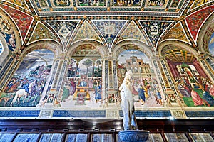 Siena Tuscany Italy. The Cathedral. Piccolomini Library with frescoes by Pinturicchio