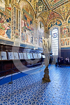 Siena Tuscany Italy. The Cathedral. Piccolomini Library with frescoes by Pinturicchio