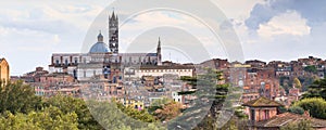 Siena, Tuscany panorama, Italy with beautiful dome of Cathedral