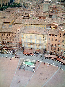 Sienna piazza from belltower