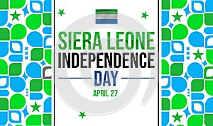 Siera Leone Independence Day background design with colorful shapes and typography photo