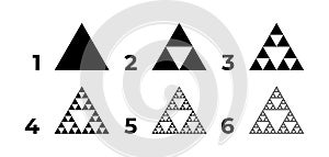 Sierpinski triangle constructing steps