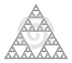 Sierpinski triangle, a plane fractal, seventh iteration step