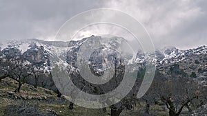 Aitana mountain with snow photo