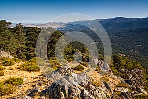 Sierra de Guadarrama National Park. View of the mountains in Valsain photo