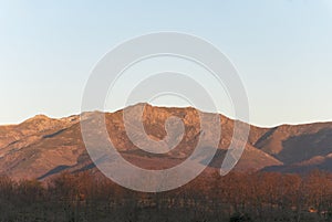 Sierra de Hervas, Sierra de Gredos, Sierra de Bejar, Pinajarro, Calvitero at sunset in winter photo