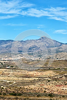 Sierra del Cid landscape scenery near Alicante Alacant mountains portrait format in Spain photo