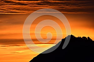 Sierra Elvira silhouette in Granada at sunset photo