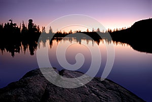 Sierra Lake and Sunset Reflection