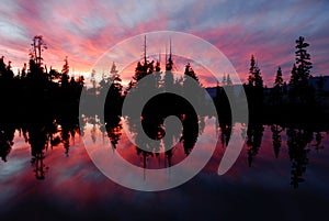 Sierra Lake and Sunset Reflection II