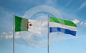 Sierra Leone and Algeria flags, country relationship concept
