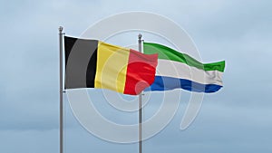 Sierra Leone and Belgium flag