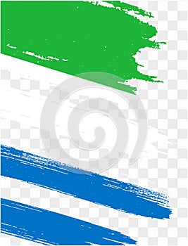 Sierra Leone flag brush paint textured isolated on png or transparent background. vector illustration