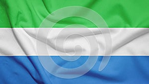 Sierra Leone flag with fabric texture photo