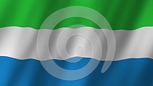 Sierra Leone Flag. National Sierra Leone flag waving. Flag of Sierra Leone footage video. Flag of Sierra Leone 4K Animation