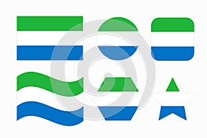 Sierra Leone flag simple illustration for independence day or election