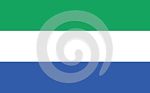 Sierra Leone flag vector graphic. Rectangle Sierra Leonean flag illustration. Sierra Leone country flag is a symbol of freedom,