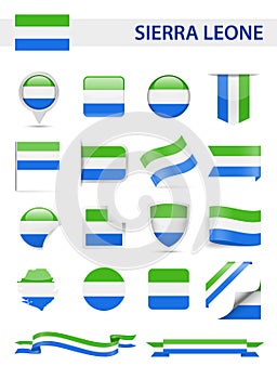 Sierra Leone Flag Vector Set