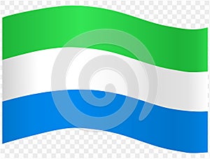 Sierra Leone flag wave isolated on png or transparent background vector illustration