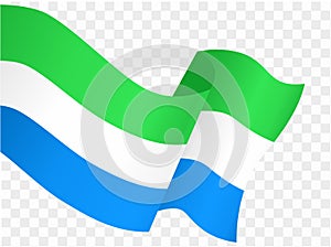 Sierra Leone flag wave isolated on png or transparent background vector illustration