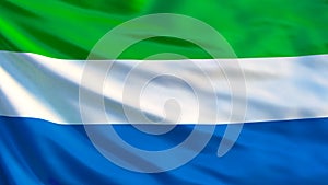 Sierra Leone flag. Waving flag of Sierra Leone 3d illustration