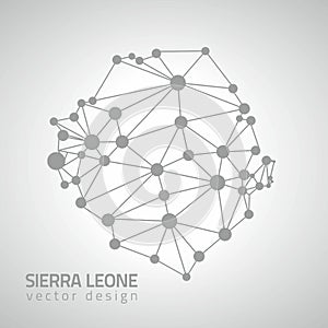 Sierra Leone grey dot vector outline triangle map