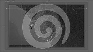 Sierra Leone highlighted - composition. Grayscale