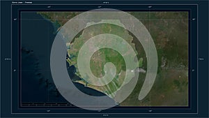 Sierra Leone highlighted - composition. High-res satellite