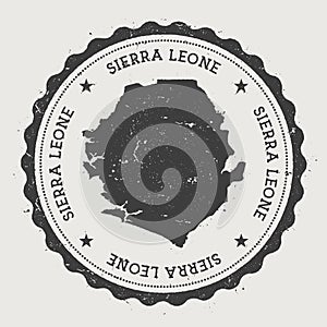 Sierra Leone hipster round rubber stamp with. photo