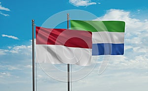 Sierra Leone and Indonesia and Bali island flag