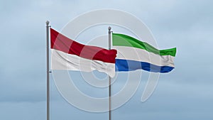 Sierra Leone and Indonesia flag