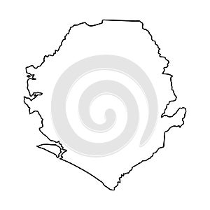Sierra Leone map of black contour curves on white background of