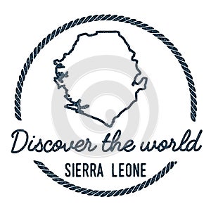 Sierra Leone Map Outline. Vintage Discover