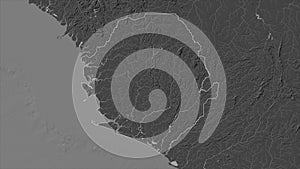 Sierra Leone outlined. Bilevel