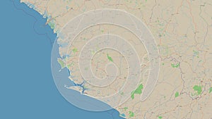 Sierra Leone outlined. Topo standard