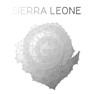Sierra Leone polygonal vector map.