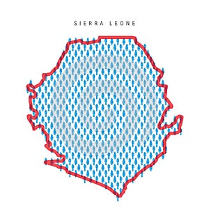 Sierra Leone population map. Stick figures Salone people map. Pattern of men and women. Flat vector illustration photo
