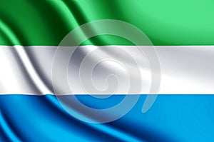 Sierra leone realistic flag illustration.