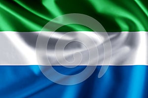 Sierra leone realistic flag illustration.